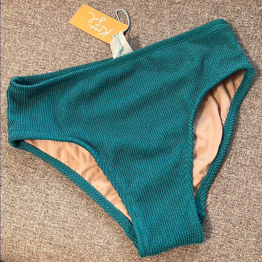 NWT Teal Textured Bikini Bottoms